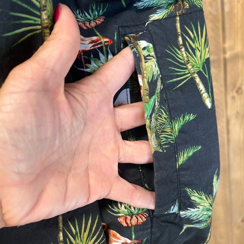 Denim & Flower Large Tropical Lightweight Zip Jacket Windbreaker Hooded Cotton - Picture 5 of 9